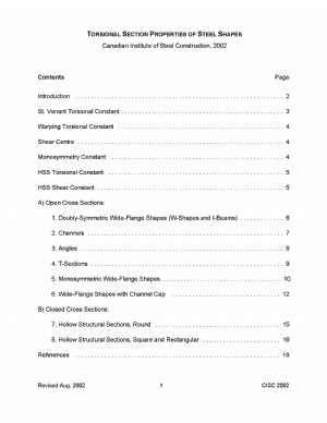 کتاب TORSIONAL SECTION PROPERTIES OF STEEL SHAPES