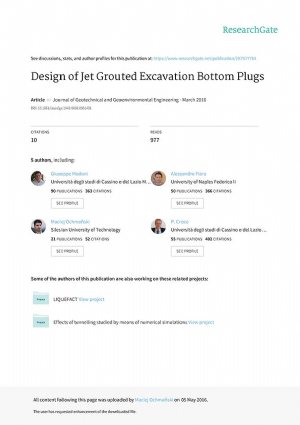 کتاب Design of Jet Grouted Excavation Bottom Plugs