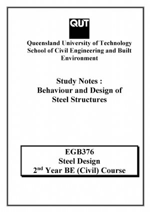 کتاب Study Notes : Behaviour and Design of Steel Structures