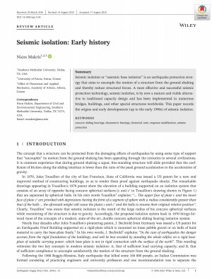 کتاب Seismic isolation: Early history