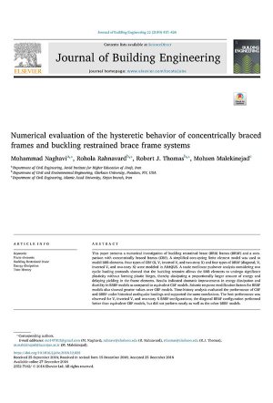 کتاب Numerical evaluation of the hysteretic behavior of concentrically braced frames and buckling restrained brace frame systems