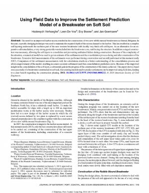 کتاب Using Field Data to Improve the Settlement Prediction Model of a Breakwater on Soft Soil