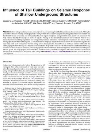 کتاب Influence of Tall Buildings on Seismic Response of Shallow Underground Structures