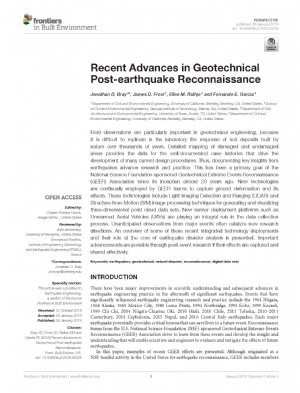کتاب Recent Advances in Geotechnical Post-earthquake Reconnaissance