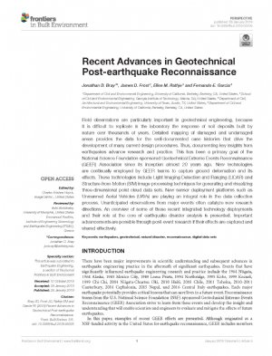 کتاب Recent Advances in Geotechnical Post-earthquake Reconnaissance