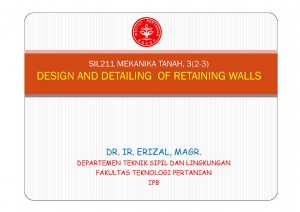 کتاب Design And Detailing Of Retaining Walls