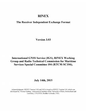 کتاب RINEX : The Receiver Independent Exchange Format