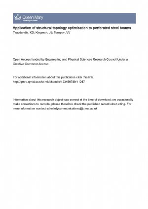 کتاب Application of structural topology optimisation to perforated steel beams