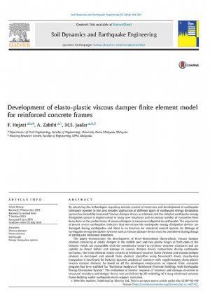 کتاب Development of elasto-plastic viscous damper finite element model for reinforced concrete frames