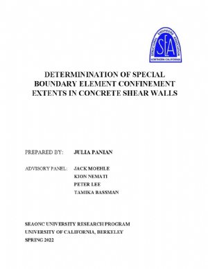 کتاب Determinination Of Special Boundary Element Confinement Extents In Concrete Shear Walls